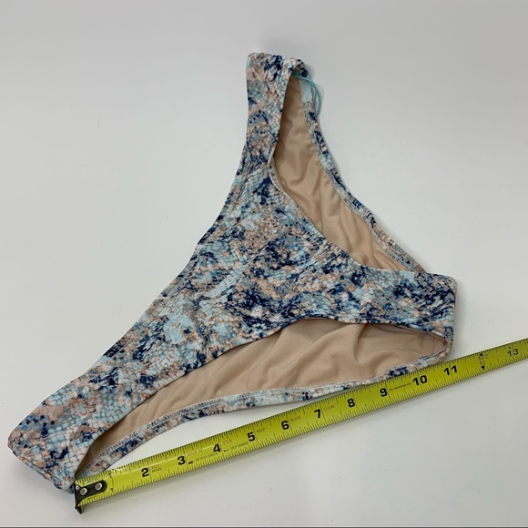 Kona Sol Blue Multi Python Print Hipster Medium Coverage Bikini Bottoms Swimsuit - Picture 16 of 16